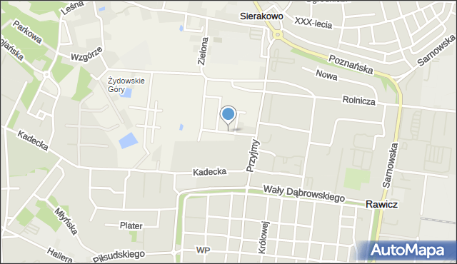 Sierakowo gmina Rawicz, Łabędzia, mapa Sierakowo gmina Rawicz