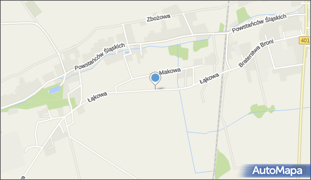 Skoroszyce, Łąkowa, mapa Skoroszyce