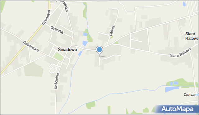 Śniadowo powiat łomżyński, Łąkowa, mapa Śniadowo powiat łomżyński