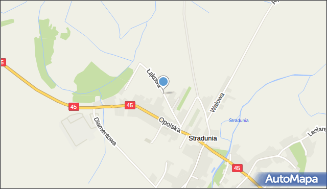 Stradunia, Łąkowa, mapa Stradunia