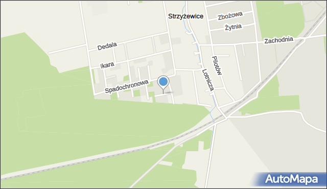 Strzyżewice gmina Święciechowa, Latawcowa, mapa Strzyżewice gmina Święciechowa