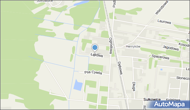 Sułkowice gmina Chynów, Łąkowa, mapa Sułkowice gmina Chynów