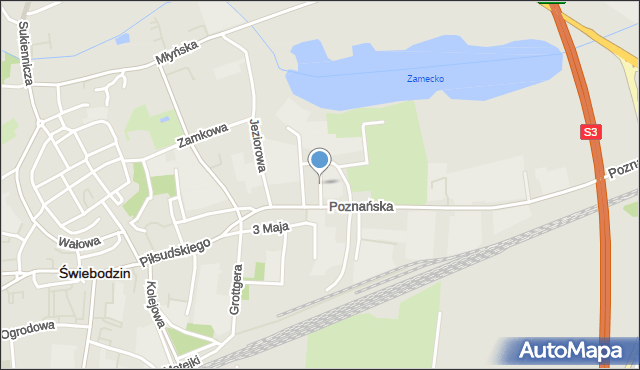 Świebodzin, Łąkowa, mapa Świebodzin