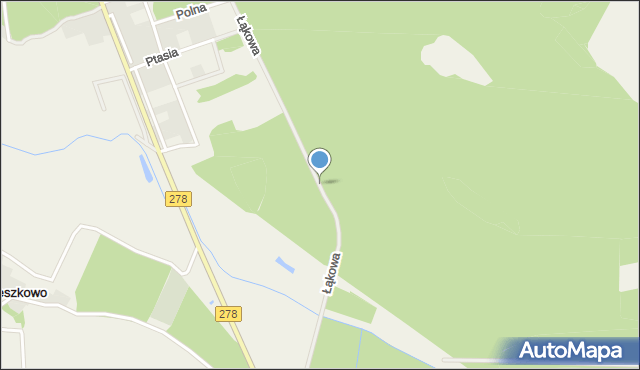 Trzebiechów powiat zielonogórski, Łąkowa, mapa Trzebiechów powiat zielonogórski