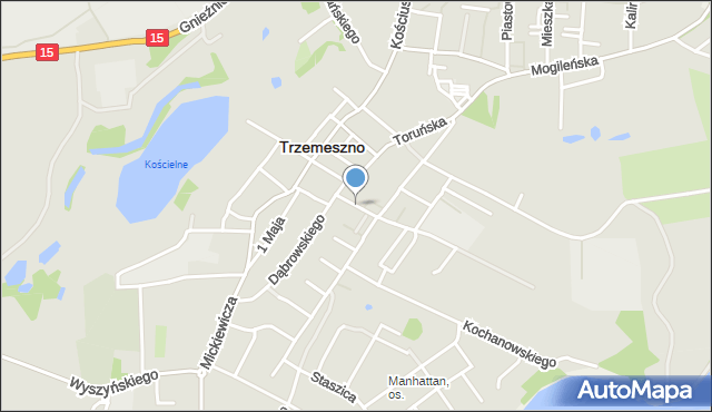 Trzemeszno powiat gnieźnieński, Langiewicza Mariana, gen., mapa Trzemeszno powiat gnieźnieński