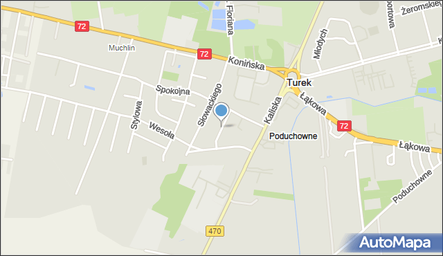 Turek, Łączna, mapa Turka