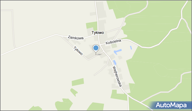 Tyłowo, Łąkowa, mapa Tyłowo