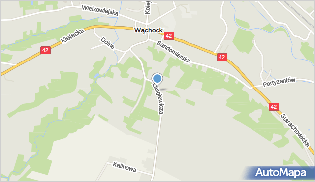 Wąchock, Langiewicza Mariana, gen., mapa Wąchock