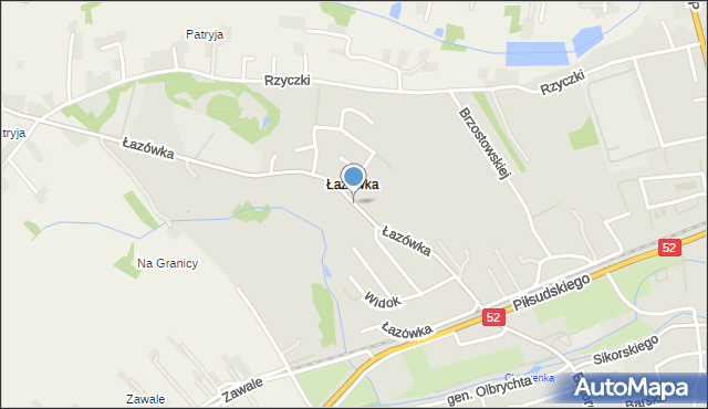 Wadowice, Łazówka, mapa Wadowice