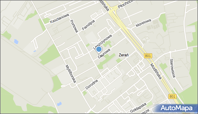 Warszawa, Laurowa, mapa Warszawy