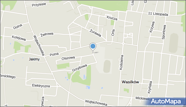 Wasilków, Łąkowa, mapa Wasilków