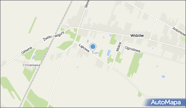 Widzów, Łąkowa, mapa Widzów
