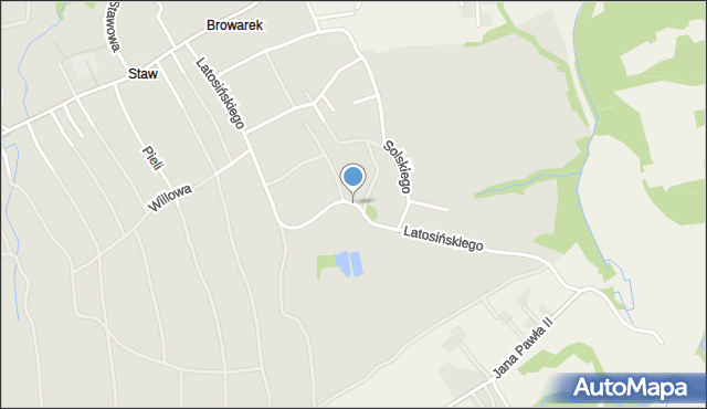 Wilamowice powiat bielski, Latosińskiego Józefa, mapa Wilamowice powiat bielski