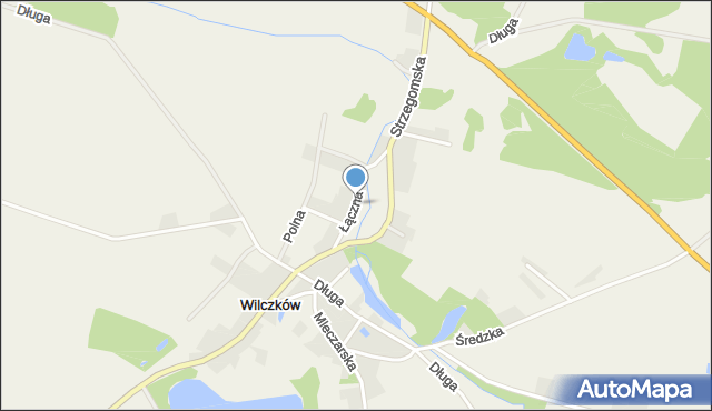 Wilczków gmina Malczyce, Łączna, mapa Wilczków gmina Malczyce