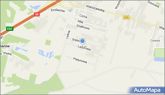 Wola Rasztowska, Lazurowa, mapa Wola Rasztowska