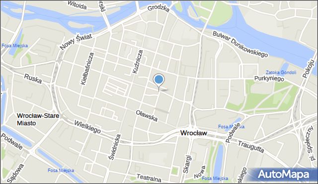 Wrocław, Łaciarska, mapa Wrocławia
