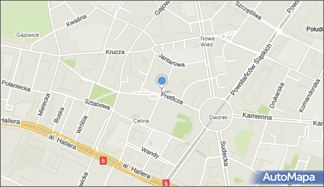 Wrocław, Łączności, mapa Wrocławia