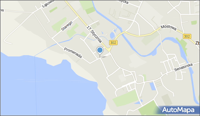 Zbąszyń, Łazienki, mapa Zbąszyń