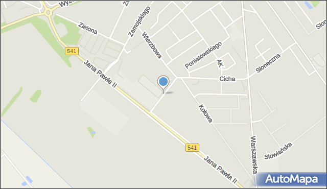 Żuromin, Łąkowa, mapa Żuromin