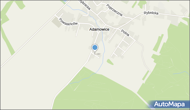 Adamowice gmina Lyski, Leśna, mapa Adamowice gmina Lyski