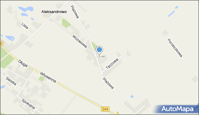 Aleksandrowo gmina Dobrcz, Letnia, mapa Aleksandrowo gmina Dobrcz