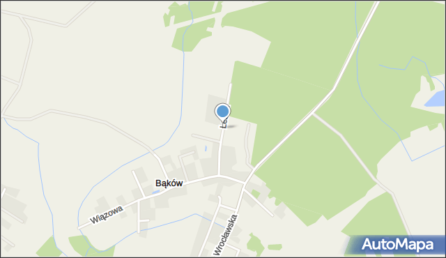 Bąków gmina Długołęka, Leśna, mapa Bąków gmina Długołęka
