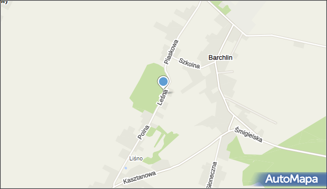 Barchlin, Leśna, mapa Barchlin