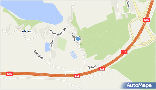 Bartążek, Leśna, mapa Bartążek