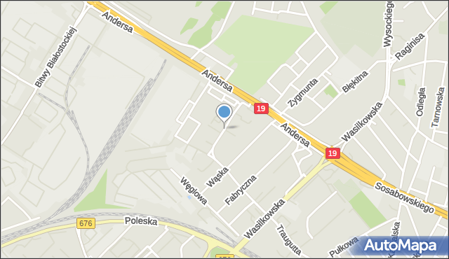 Białystok, Lewandowskiego Walentego, mapa Białegostoku