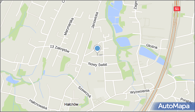 Bielsko-Biała, Leszka Czarnego, mapa Bielsko-Białej