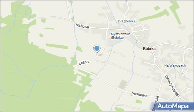 Bóbrka gmina Chorkówka, Leśna, mapa Bóbrka gmina Chorkówka