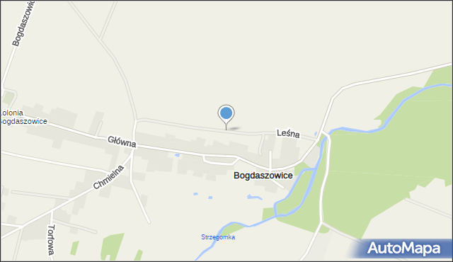Bogdaszowice, Leśna, mapa Bogdaszowice