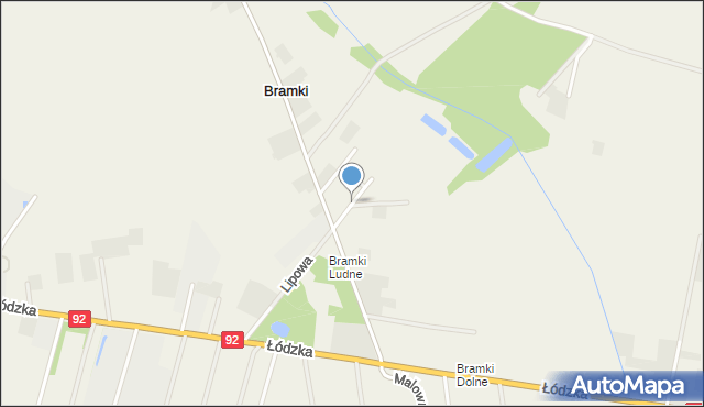 Bramki, Leśna, mapa Bramki