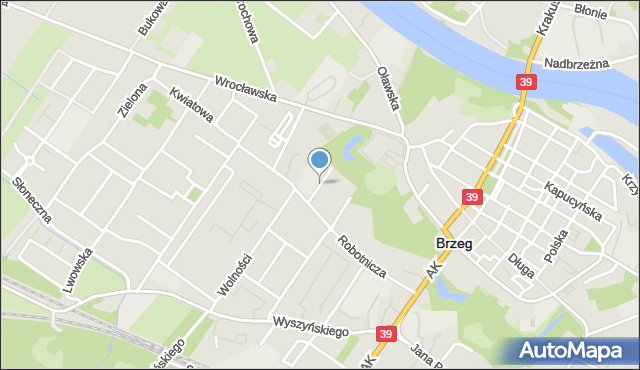 Brzeg, Lechicka, mapa Brzeg