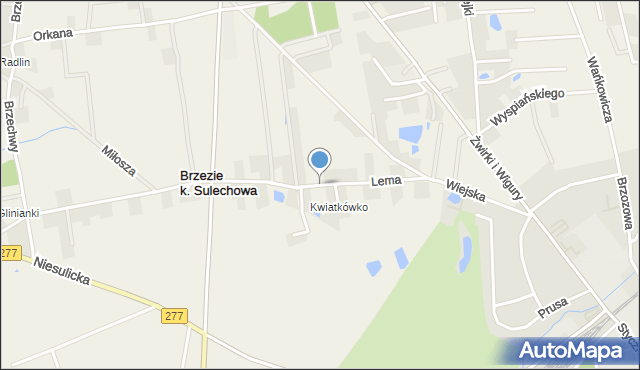 Brzezie k. Sulechowa, Lema Stanisława, mapa Brzezie k. Sulechowa