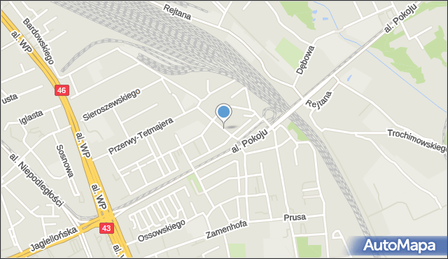 Częstochowa, Leśmiana Bolesława, mapa Częstochowy