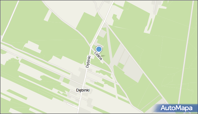 Dębinki gmina Serock, Leśna, mapa Dębinki gmina Serock