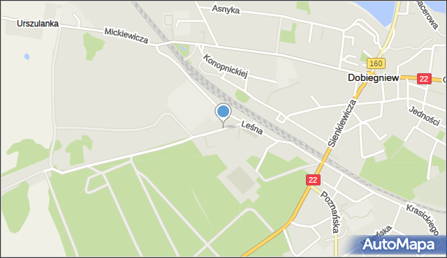 Dobiegniew powiat strzelecko-drezdenecki, Leśna, mapa Dobiegniew powiat strzelecko-drezdenecki