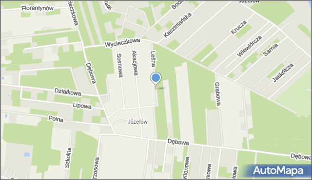 Florentynów gmina Lutomiersk, Leśna, mapa Florentynów gmina Lutomiersk