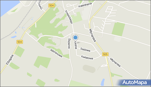 Frombork, Leśna, mapa Frombork