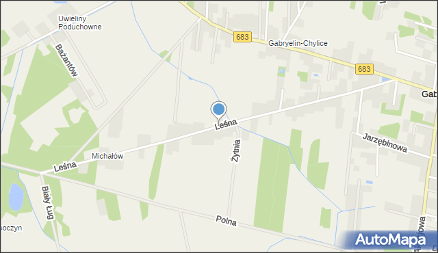 Gabryelin, Leśna, mapa Gabryelin