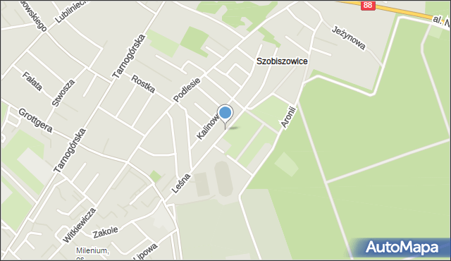 Gliwice, Leśna, mapa Gliwic