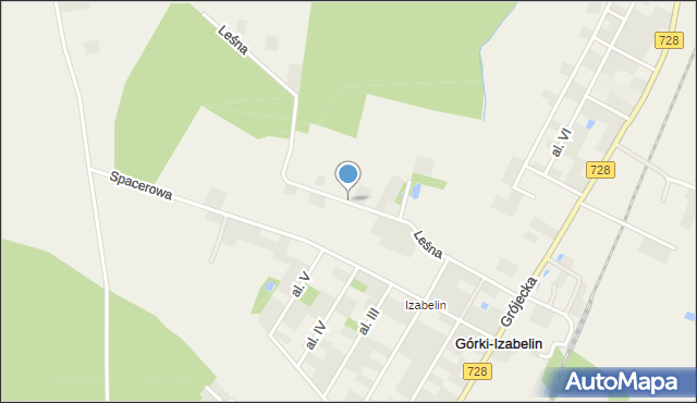 Górki-Izabelin, Leśna, mapa Górki-Izabelin