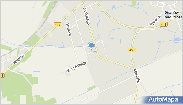 Grabów nad Prosną, Ledóchowskiego Mieczysława, kard., mapa Grabów nad Prosną