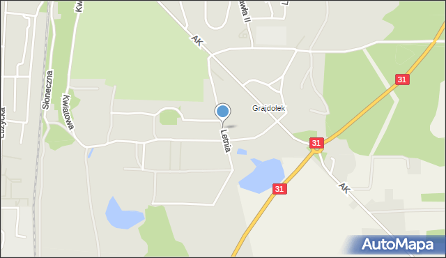 Gryfino, Letnia, mapa Gryfino