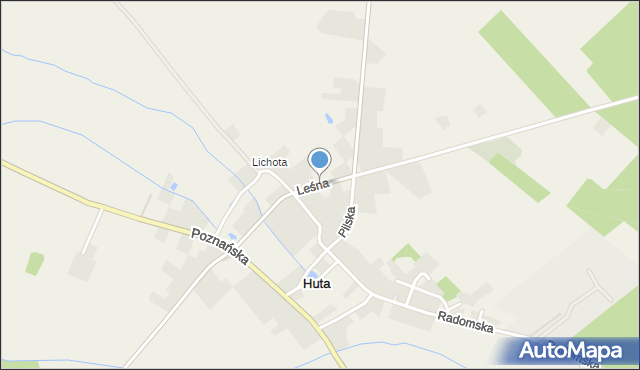 Huta gmina Czarnków, Leśna, mapa Huta gmina Czarnków