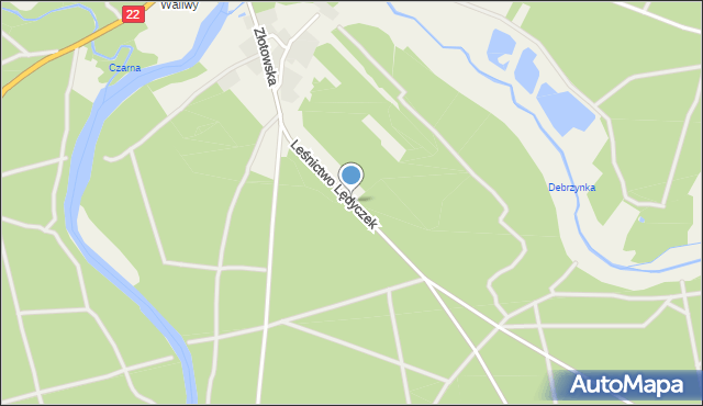 Janinów gmina Okonek, Leśnictwo Lędyczek, mapa Janinów gmina Okonek