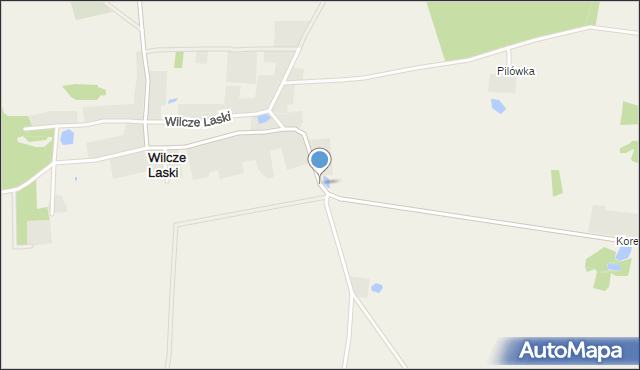 Janinów gmina Okonek, Leśnictwo Wilcze Laski, mapa Janinów gmina Okonek