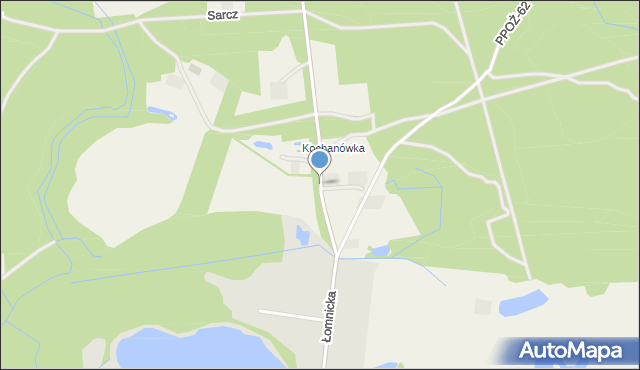 Janinów gmina Trzcianka, Leśnictwo Kochanówka, mapa Janinów gmina Trzcianka