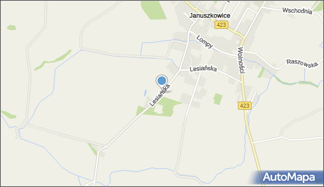 Januszkowice gmina Zdzieszowice, Lesiańska, mapa Januszkowice gmina Zdzieszowice